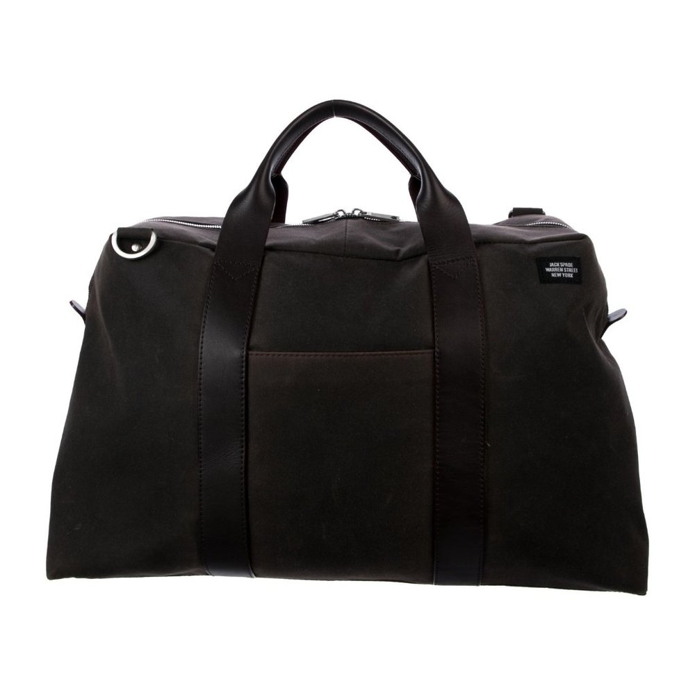 Jack Spade Dark Brown Canvas Duffel with Black Leather Trim - Virgin Atlantic - Picture 4 of 6